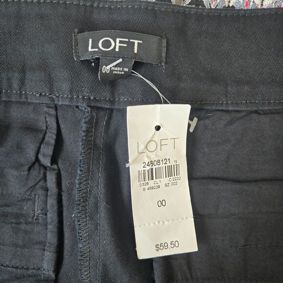 LOFT Black Embroidered Shorts Size 00 NWT Boho Floral Trim - Picture 9 of 11